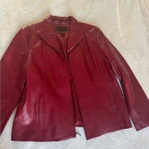 ✨ Sold ✨Cherry red leather jacket 🍒